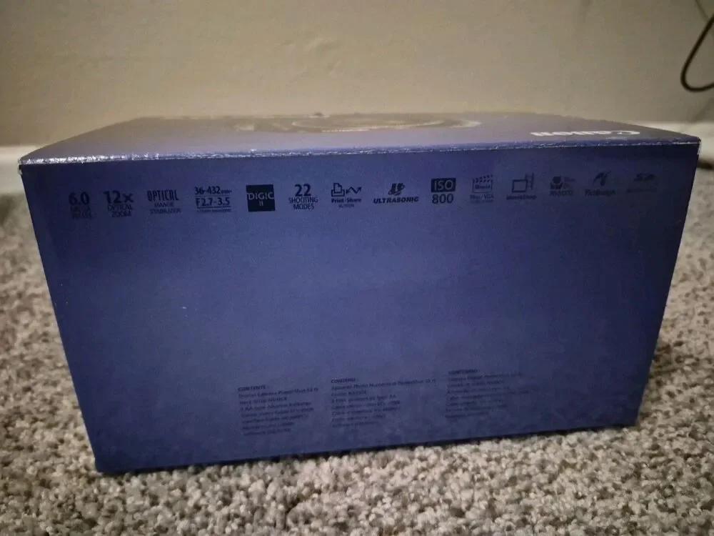 Canon PowerShot S3 IS Digital Camera Box - As Is! Parts or Repair